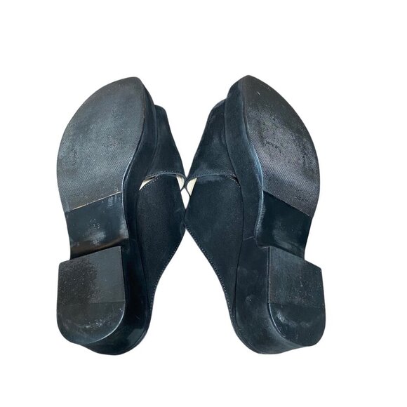 Chanel Women's Black Suede & Leather Slip-On Sandals-LT3005 - Picture 5 of 9